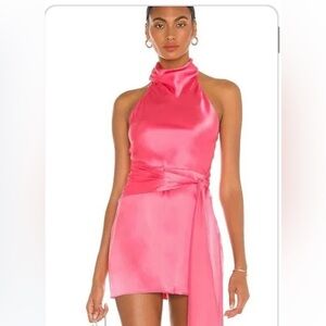 Amanda Uprichard Sandrine Mini Dress XS Halter Turtleneck Waist Tie Sleeveless